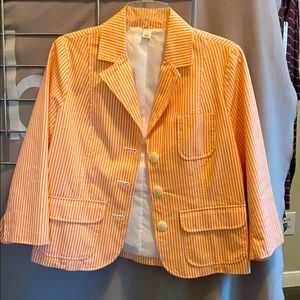 Old Navy Size Med orange and white striped jacket